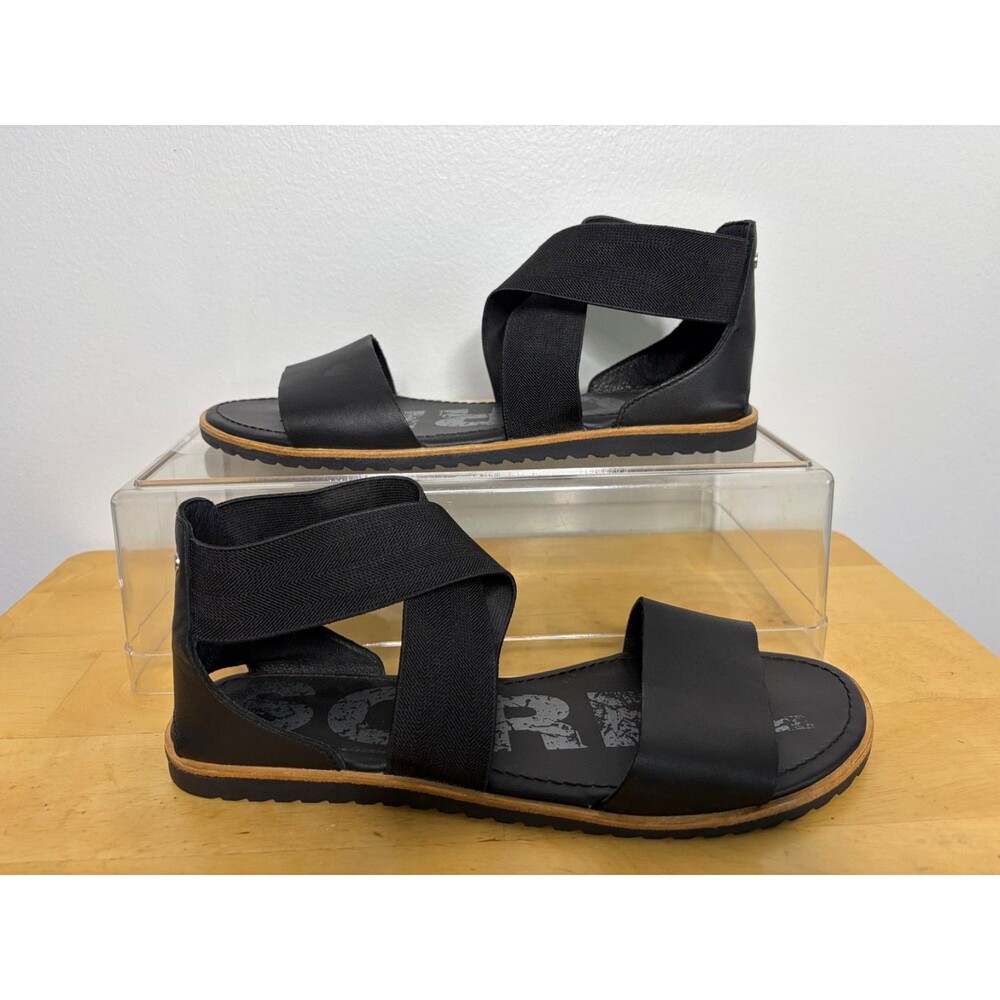 Sorel Ella II Women's Black Strappy Sandals Size 9